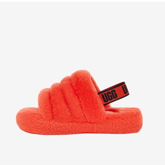 NWT UGG Fluff Yeah Slides hazard orange - Picture 4 of 6